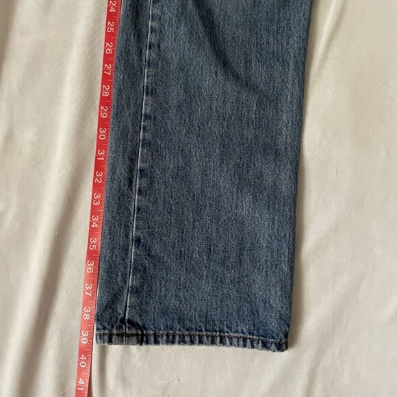Levis 501 Button-Fly Blue Jeans W35 L30 Straight Fit Vintage Denim - Picture 11 of 13